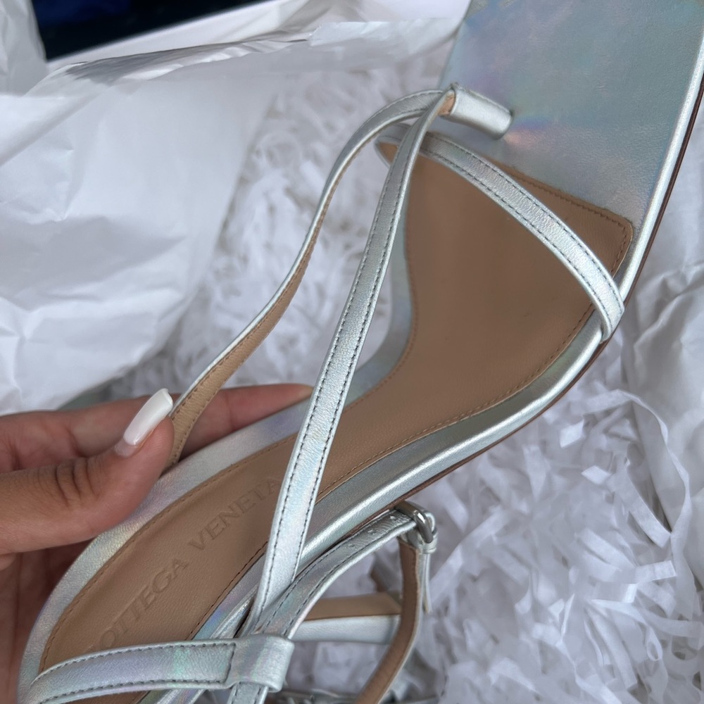 Silver Bottega Veneta Sandal Heels